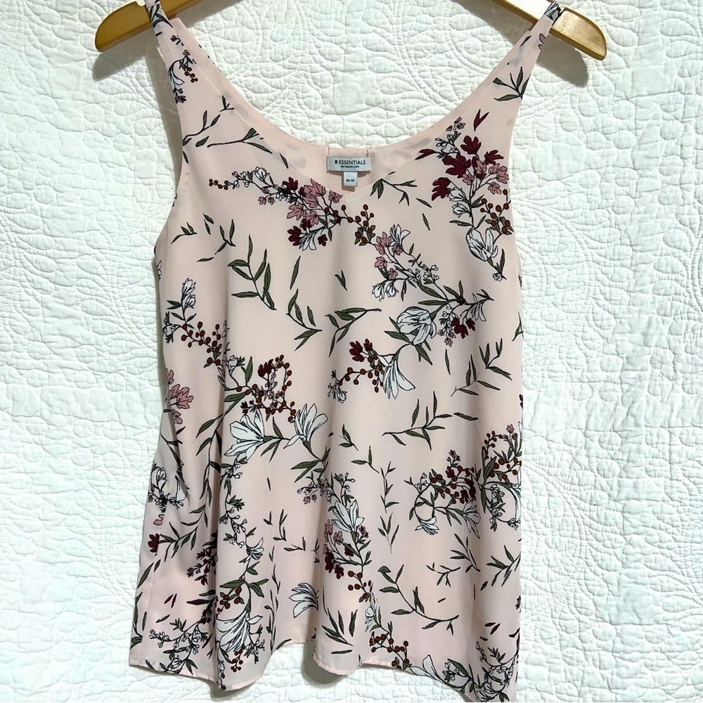 REITMANS Pink Floral Pattern Lined Tank Top, Size: X-Small - #249